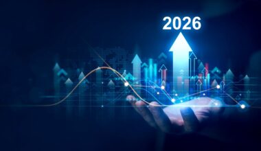 Arrows in blue pointing upward with the year 2026 displayed on top.