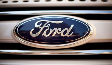Ford front grill with logo.