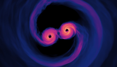 Computer simulation of shortly before a supermassive black hole merger. Credit - NASA’s Goddard Space Flight Center/Scott Noble; simulation data, d'Ascoli et al. 2018
