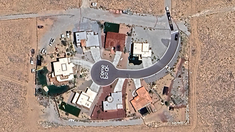 The Google Earth image of the cul-de-sac saying 