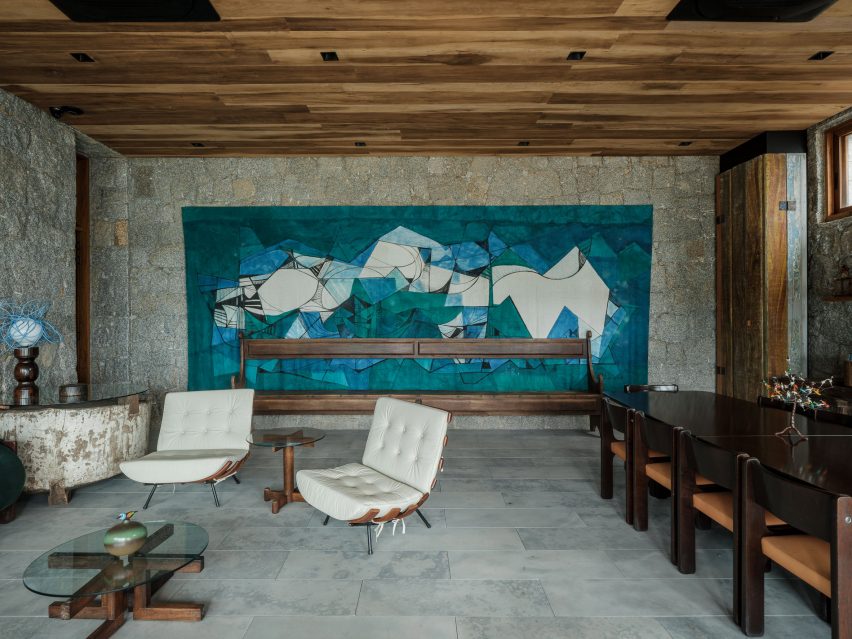 Brazilian hardwoods and stone interior