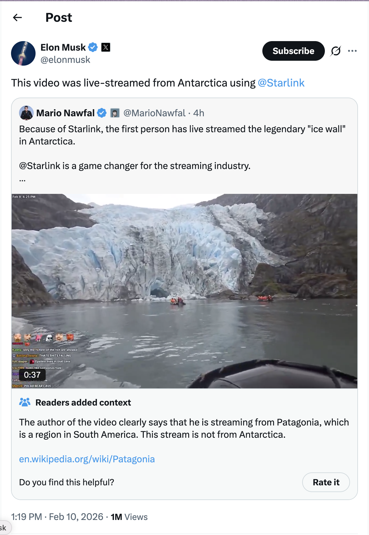 X post on which Musk replied