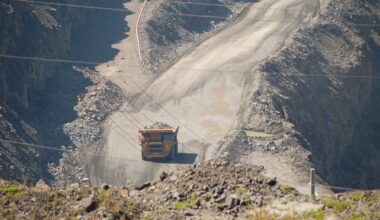 Rare-earth mine in Bayan Obo, a mining town in Inner Mongolia in China.