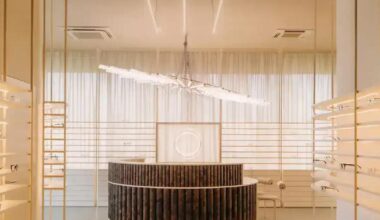 ocular anatomy informs optical salon’s interior in poland