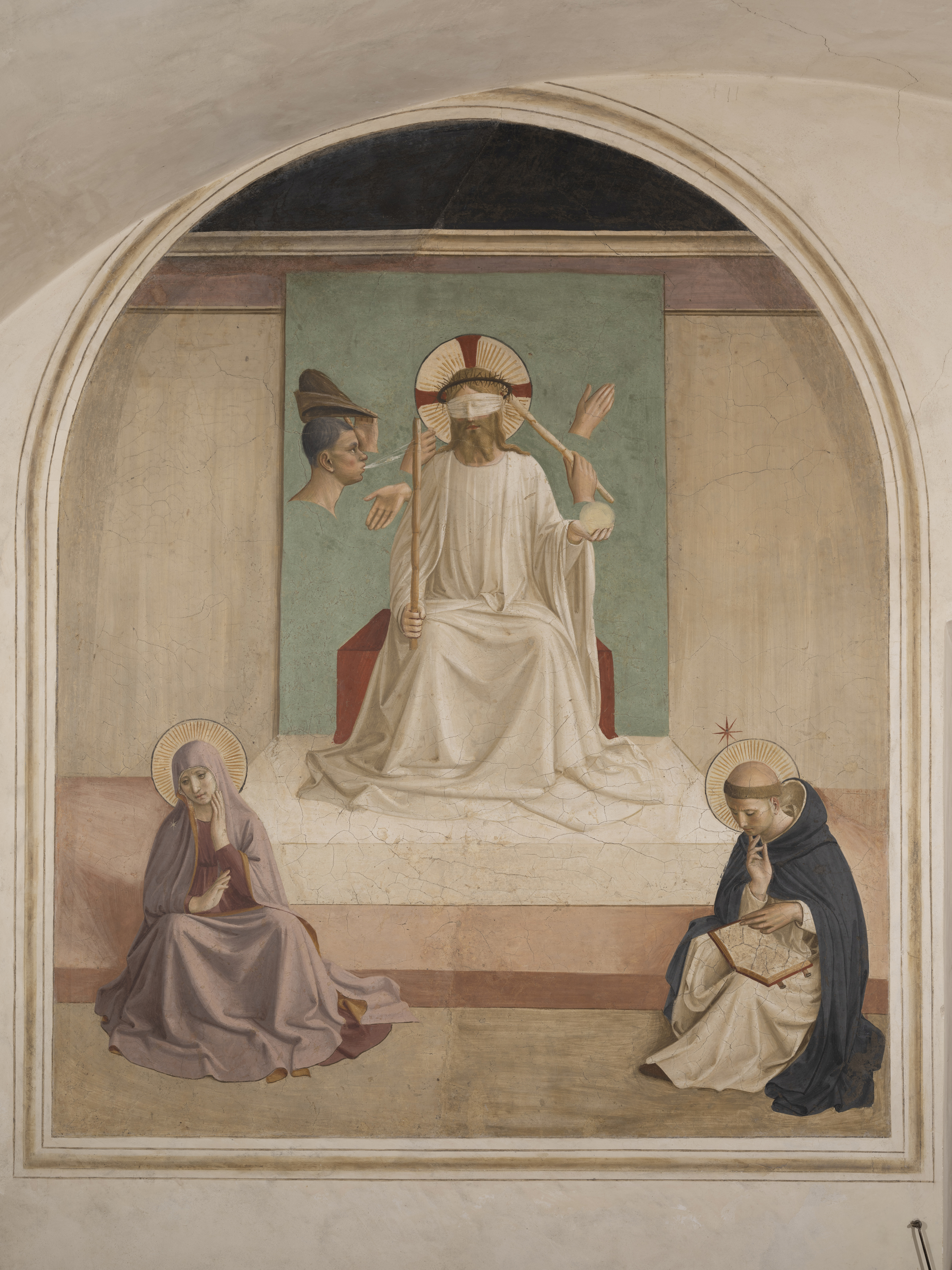 Illustration of Fra Angelico's "Mocking of Christ, the Virgin and Saint Dominic."