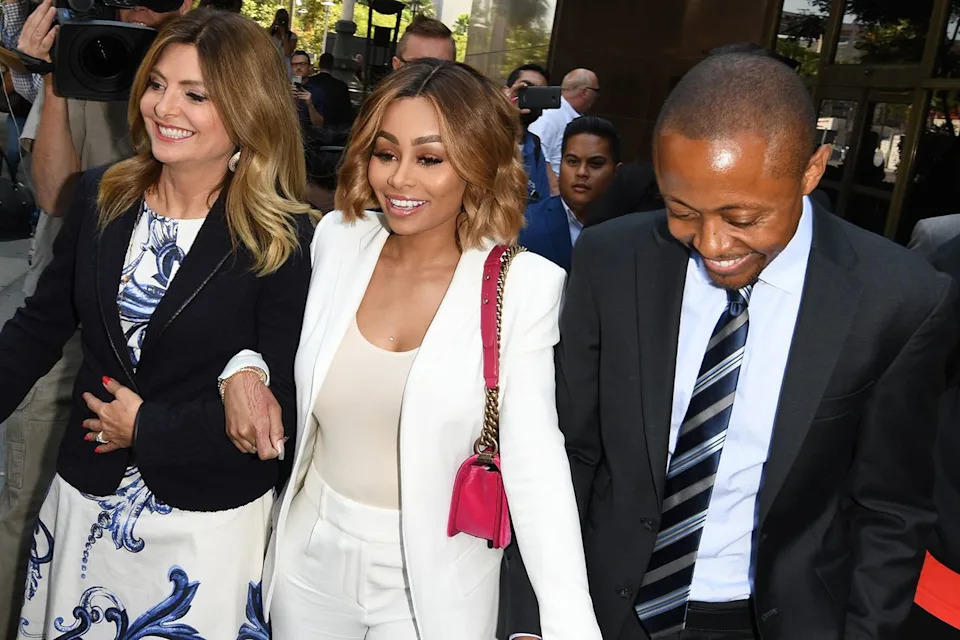 Blac Chyna leaves the LA Superior Courthouse in 2017 after receiving a temporary restraining order against Rob KardashianCredit: PG/Bauer-Griffin/GC Images