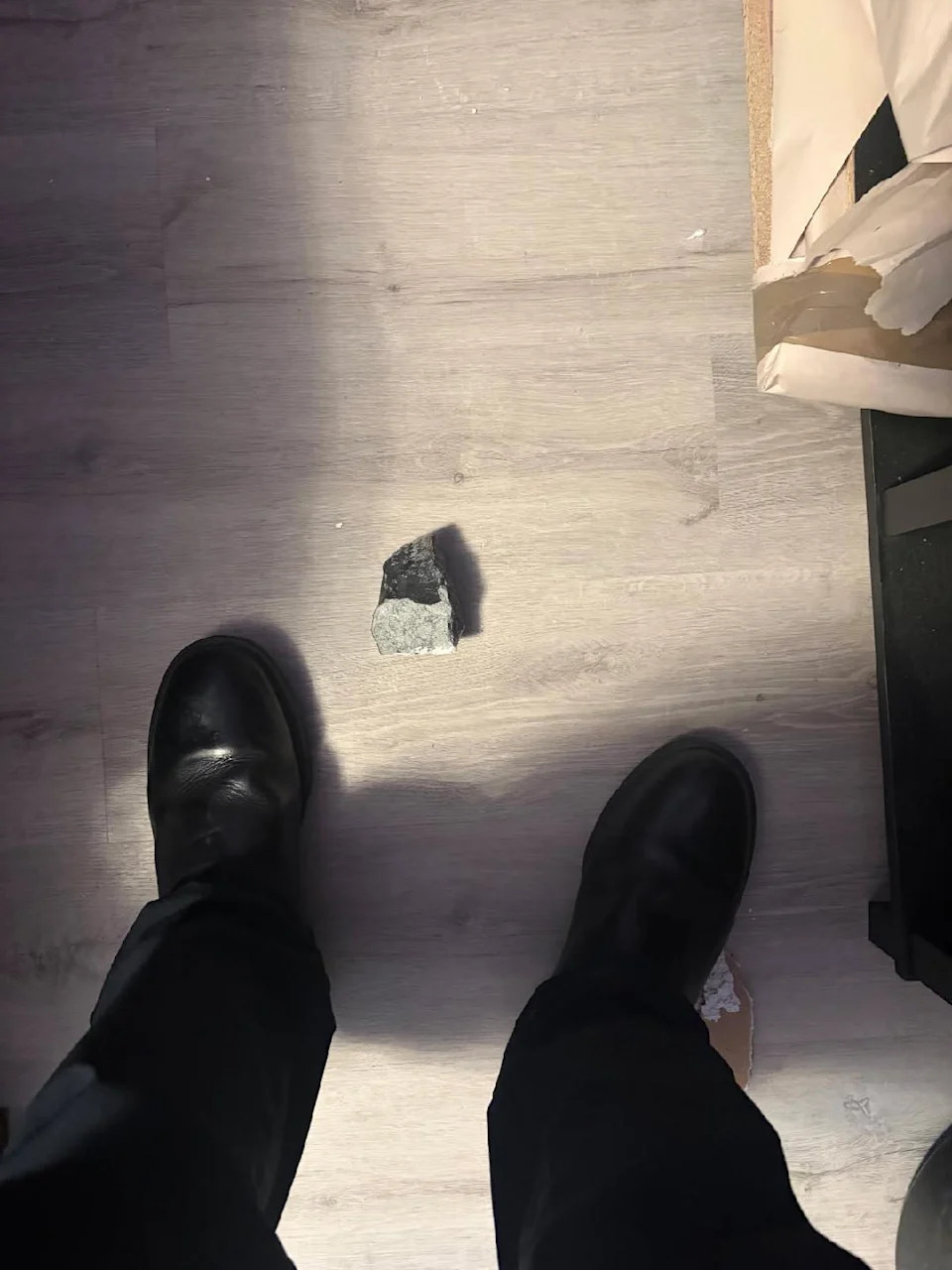 A possible meteorite that landed in a home in the Houston, Texas, neighborhood of Ponderosa Forest on March 21, 2026.    / Credit: Ponderosa Fire Department