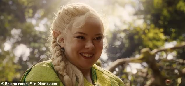 Nicola transformed into woodland fairy Silky, complete with bright blonde hair, for the fantasy, which is set for release on March 27 2026