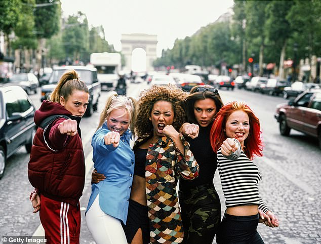 There has also long been chatter that Fuller’s defining career move in managing the Spice Girls (pictured in Paris in 1996) – leading to him being seen as Britain’s most successful music mogul – prompted jealousy from Cowell, who famously turned down the group