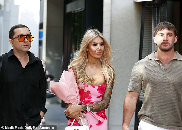 Gia was also joined by her bestie Wil Thompson (left) and Luke Fourniotis