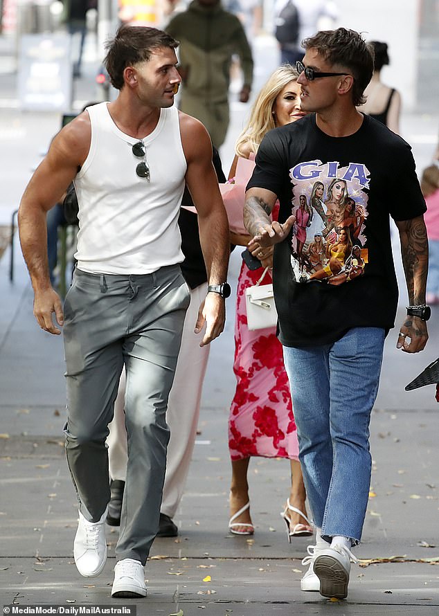 Gia's new man Alan was pictured walking alongside her co–star Chris Nield