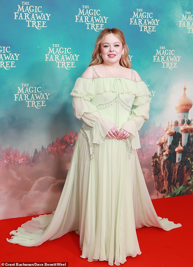 The Bridgerton actress, who stars as Silky, looked incredible as she arrived on the red carpet wearing a layered off-the-shoulder dress