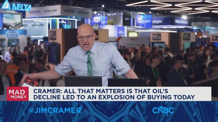 Oil's decline led to an explosion of buying today, says Jim Cramer