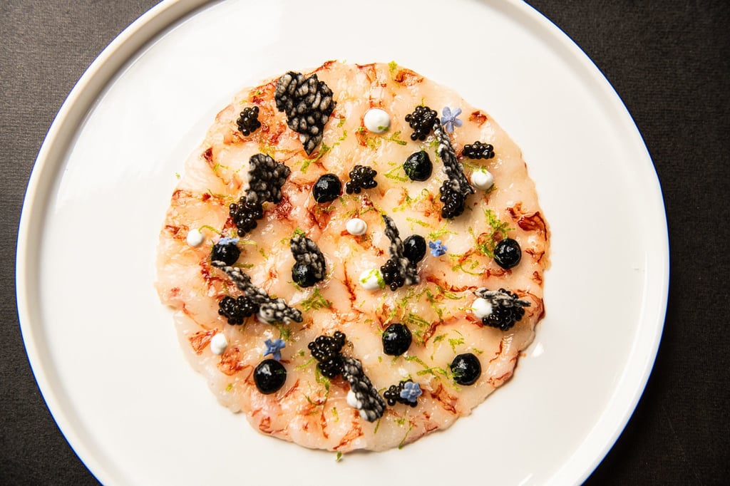Japanese prawn carpaccio at LucAle. Photo: courtesy LucAle
