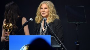 BEVERLY HILLS, CA - FEBRUARY 21:  Barbra Streisand accepts her award onstage at the UCLA IoES honors Barbra Streisand and Gisele Bundchen at the 2019 Hollywood for Science Gala on February 21, 2019 in Beverly Hills, California.  (Photo by Matt Winkelmeyer/Getty Images for UCLA Institute of the Environment & Sustainability)