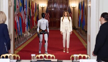 Melania Trump brings humanoid robot and vision of AI classroom to global education summit