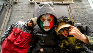 Kneecap pictured in a photo shoot for Big Issue