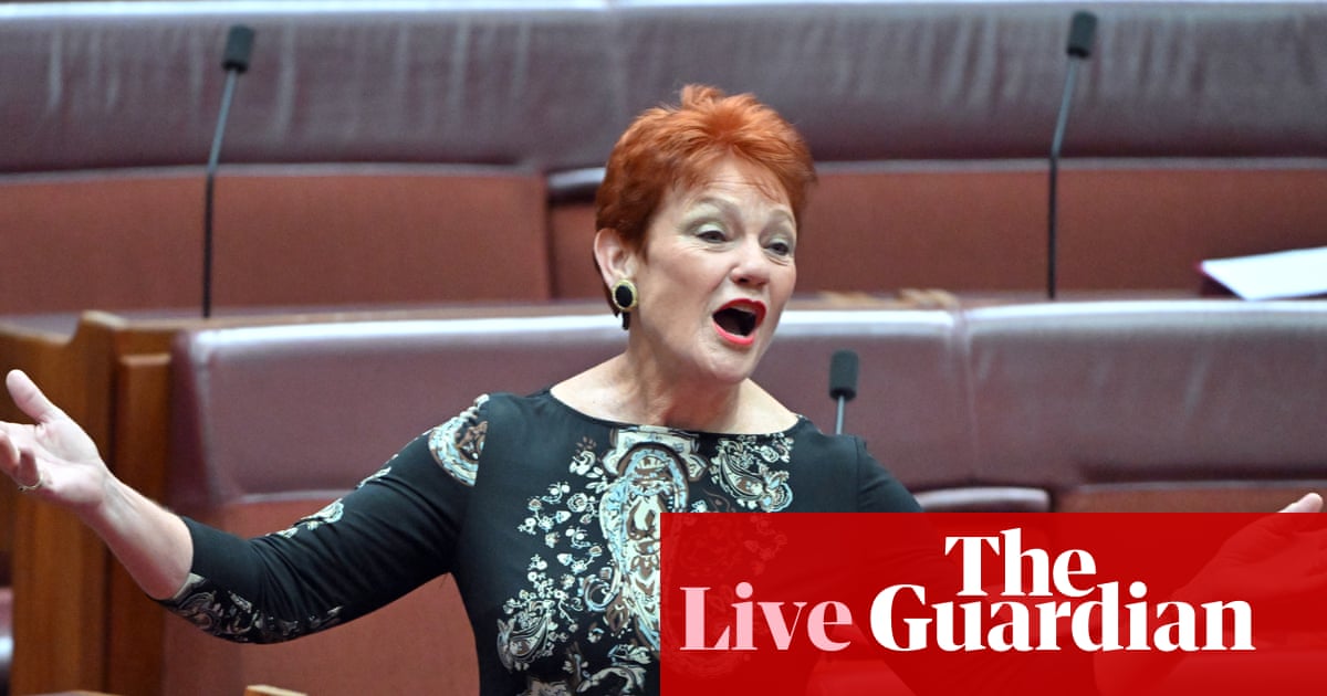 Australia politics live: Pauline Hanson to face censure motion over Muslim comments; Marles ‘concerned but confident’ about troops in Middle East | Australia news