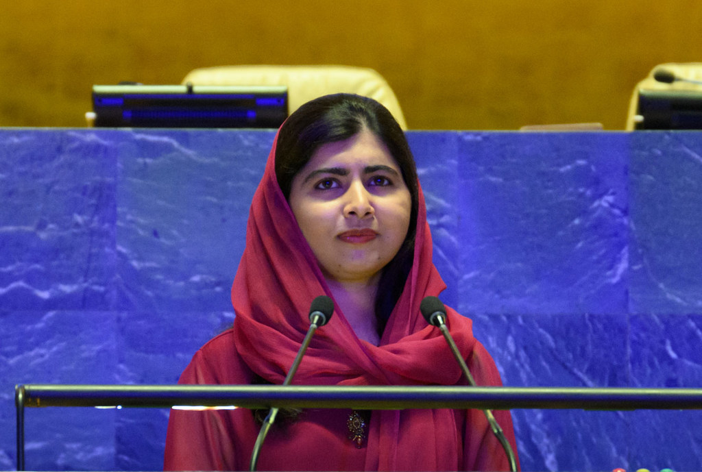 Malala Yousafzai, UN Messenger of Peace and Nobel Laureate, addresses the SDG Moment at the United Nations. Malala Yousafzai, Nobel Laureate and UN Messenger of Peace, speaking at the SDG Moment event at the United Nations.