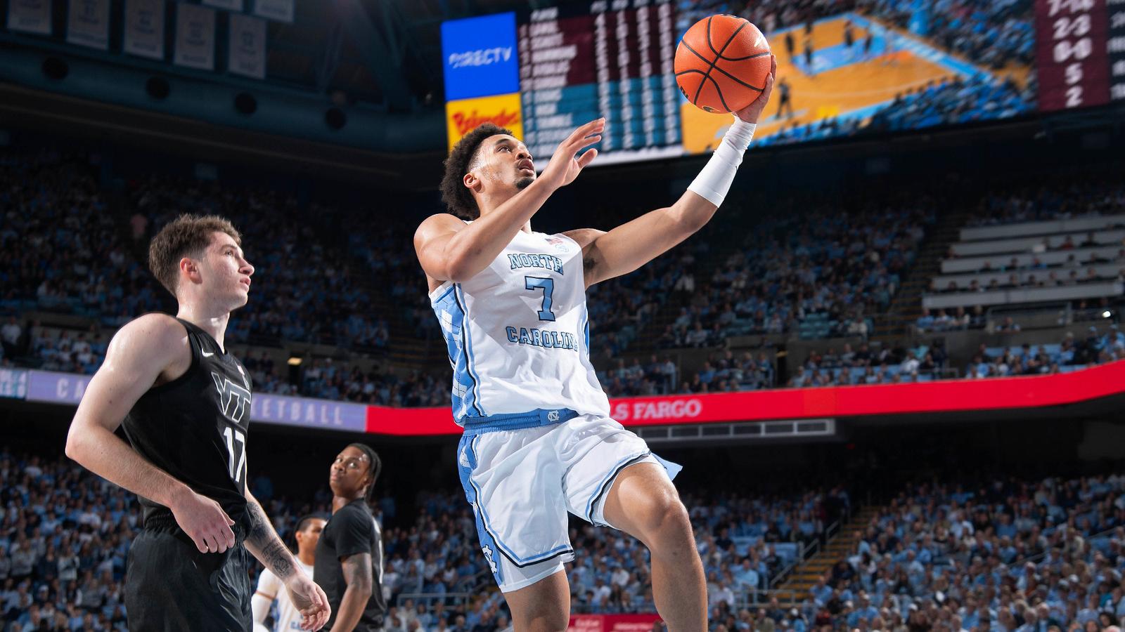 Henri Veesaar University of North Carolina Men's Basketball vs Virginia Tech Dean Smith CenterChapel Hill, NC Saturday, February 28, 2026