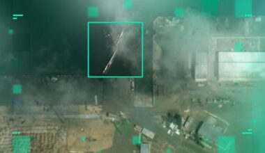 A satellite image on 4 March shows a ship sunk at Konarak port. Pic: Vantor provided by European Space Imaging