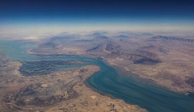 An aerial view of the Iranian shores and the island of Qeshm in the strait of Hormuz in 2023. File pic: Reuters