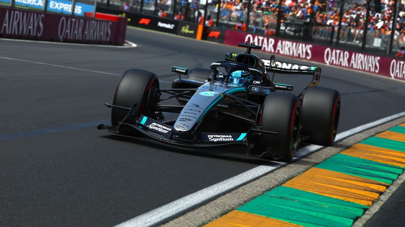 Australian Grand Prix: Russell fastest by 0.6s in final practice; Antonelli's huge crash puts qualifying in doubt