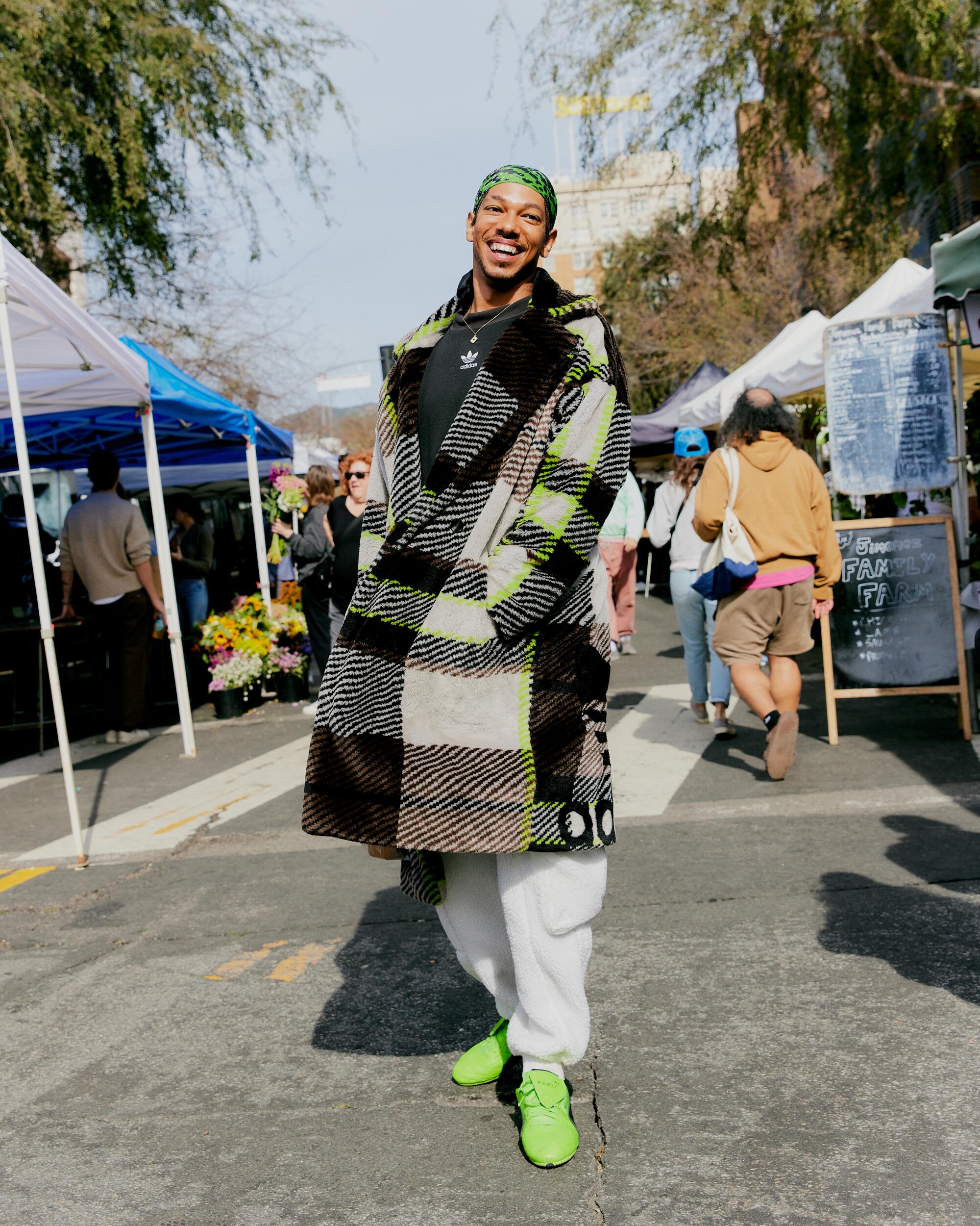 Ace King in Adidas at the Hollywood Farmers Market in Los Angeles, CA. 