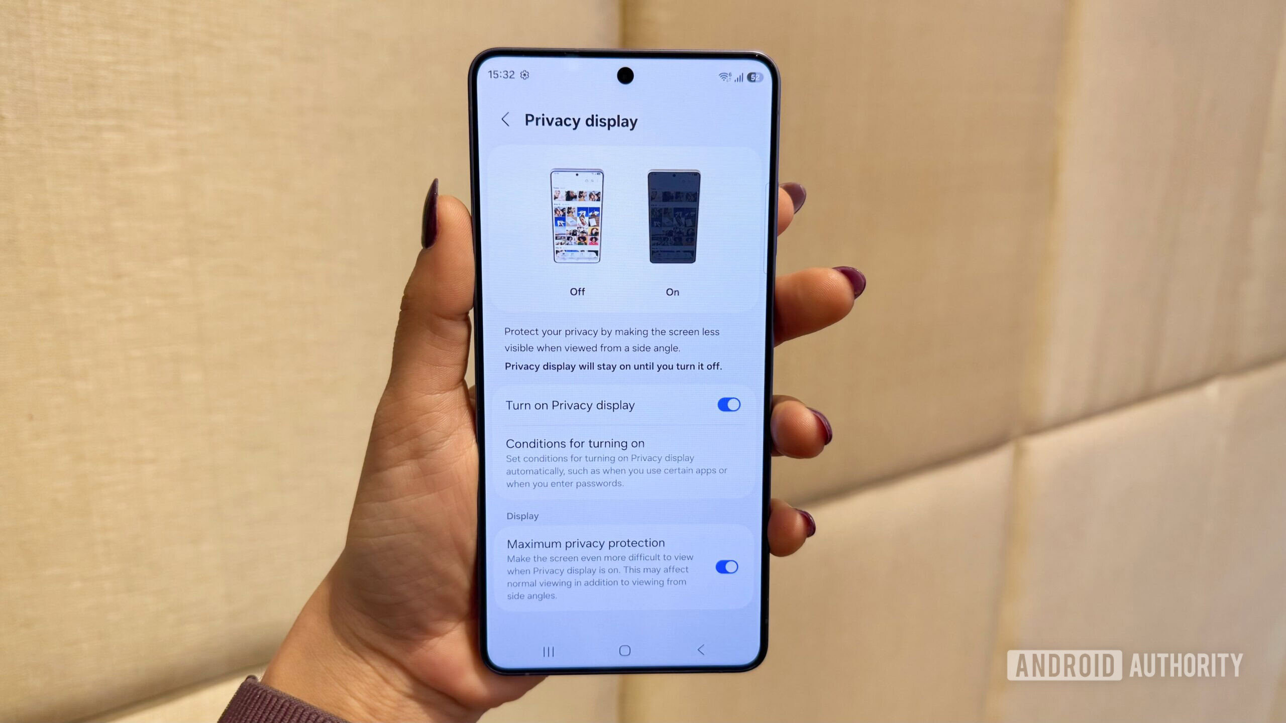 Samsung Galaxy S26 Ultra Privacy Display Settings