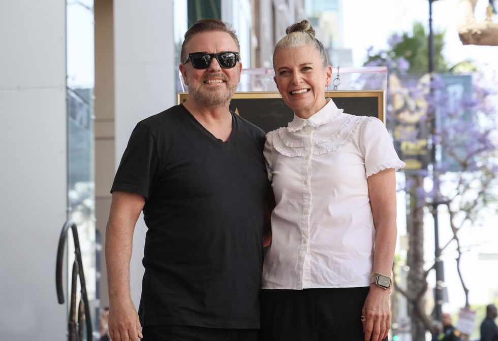 Ricky Gervais and Jane Fallon