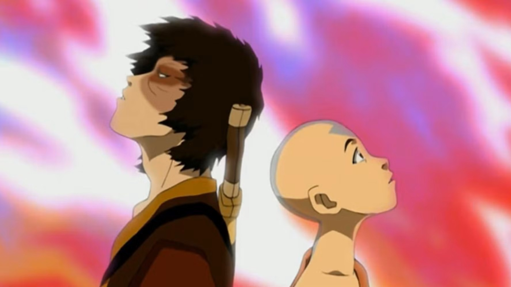 Zuko and Aang looking up in Avatar: The Last Airbender