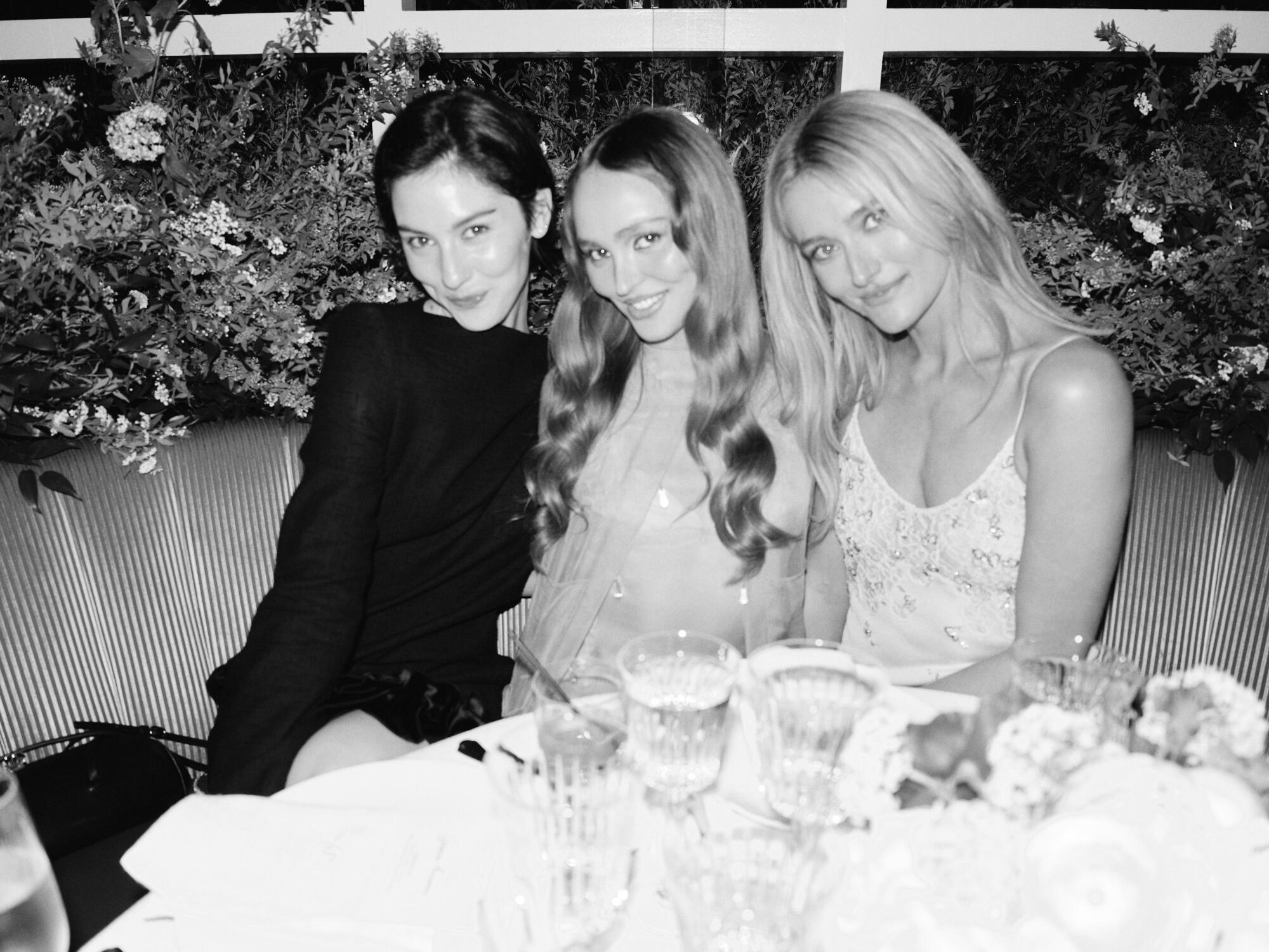 From left, Gracie Abrams, Lily-Rose Depp and Sarah Pidgeon
