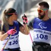 Oksana Masters and Aaron Pike at the Beijing 2022 Winter Paralympics. They bonded at a Para Nordic competition in 2013 over their love of coffee.