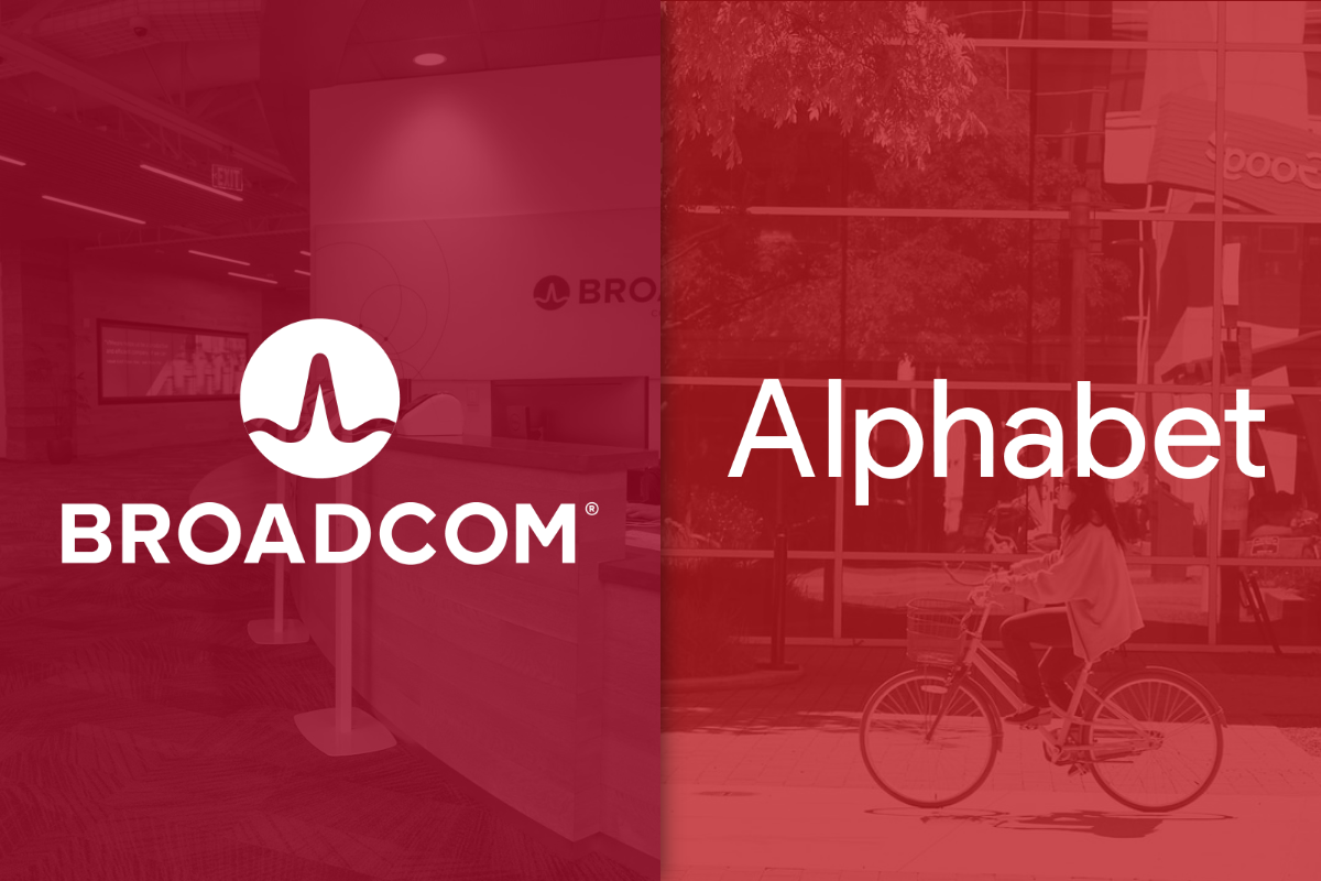 Broadcom and Alphabet logos.