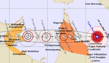 Australia’s far north Queensland faces biggest cyclone ‘in living memory’ as Narelle reaches category 5