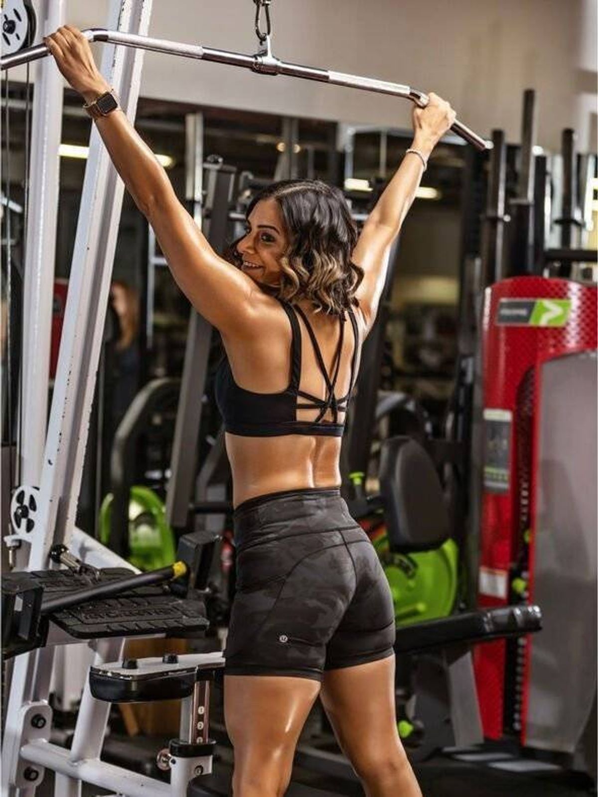 Ritika Langer working out at the gym.