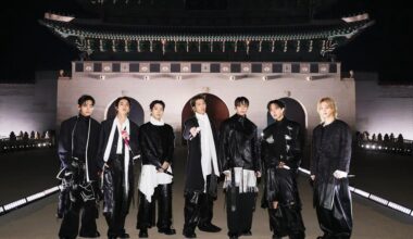 BTS members pose ahead of their comeback performance “BTS COMEBACK LIVE: ARIRANG”at Gwanghwamun Square in Seoul, Saturday. Courtesy of BigHit Music/Netflix