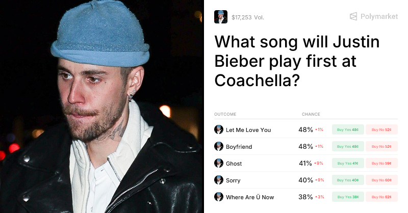 What song will Justin Bieber play first at Coachella? Pre...