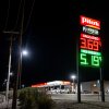 Gas and diesel prices are displayed at a Pilot Travel Center on March 17, 2026 in Pyote, Texas.