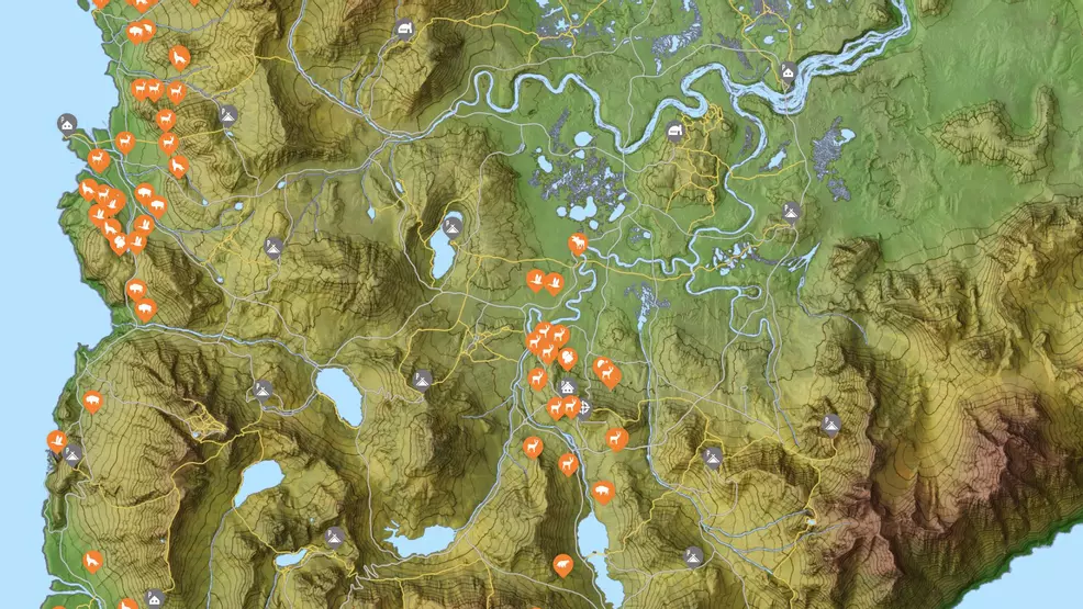 Interactive map for Way of the Hunter 2