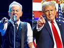 Bruce Springsteen, left, and Donald Trump are seen in this combination file photo.