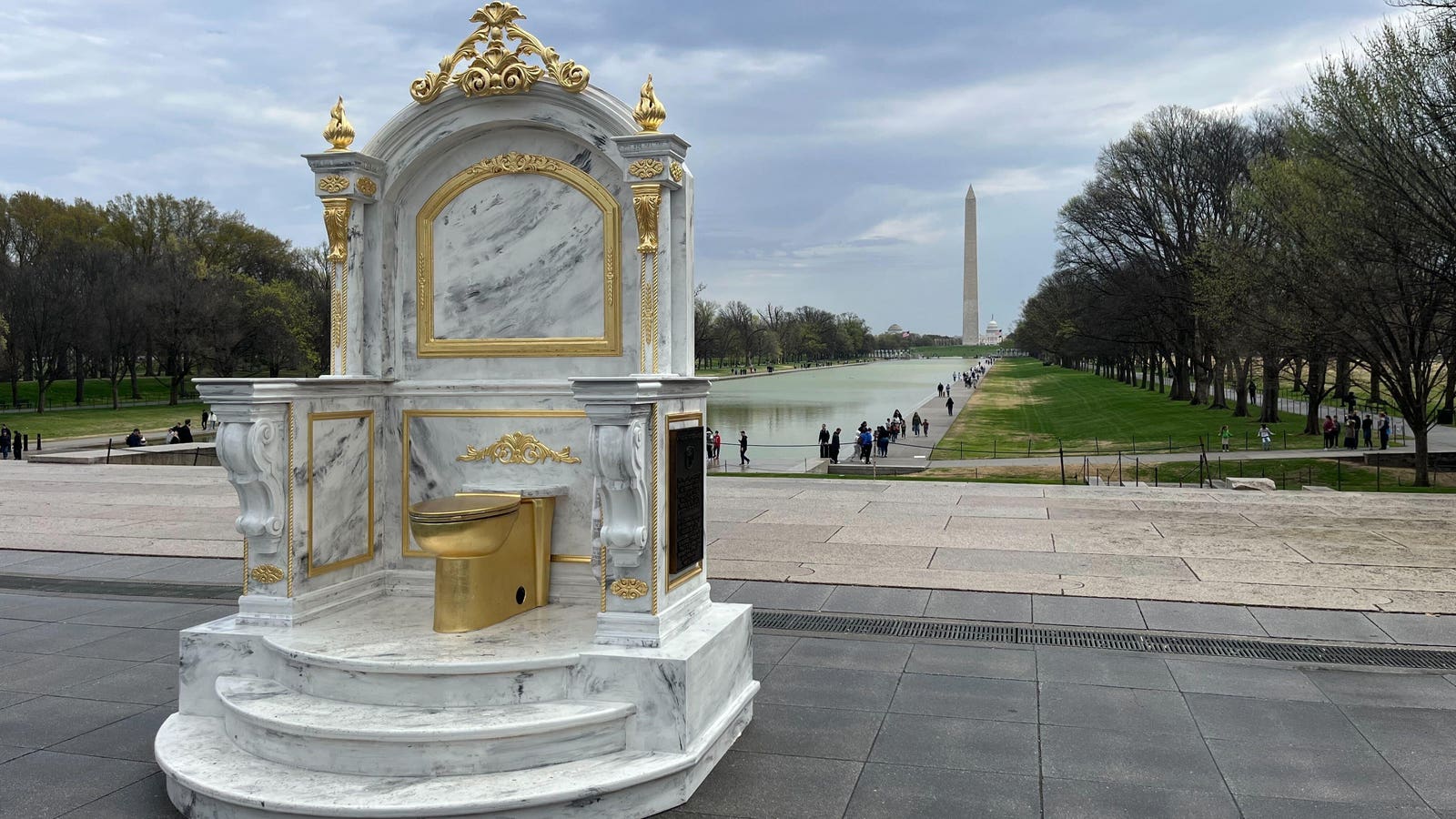 Golden Toilet Statue Appears In Washington, D.C.