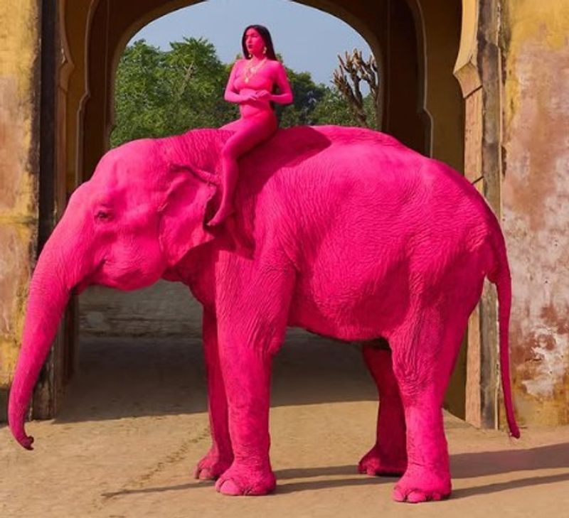 Elephant painted pink: Russian artist faces severe backlash for photo shoot in Rajasthan