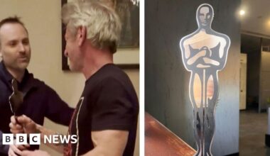 Sean Penn receives 'Oscar' in Ukraine after skipping US ceremony