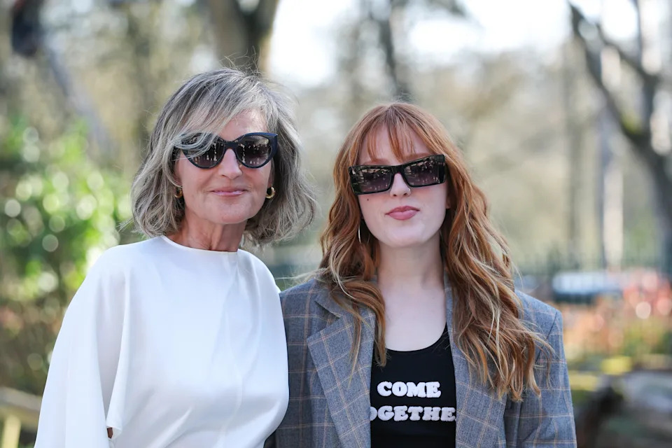 PARIS, FRANCE - MARCH 04: (EDITORIAL USE ONLY - For Non-Editorial use please seek approval from Fashion House) Helen Hunt and Makena Lei attend the Stella McCartney Womenswear Fall/Winter 2026-2027 show as part of Paris Fashion Week on March 04, 2026 in Paris, France. (Photo by Aurore Marechal/Getty Images)