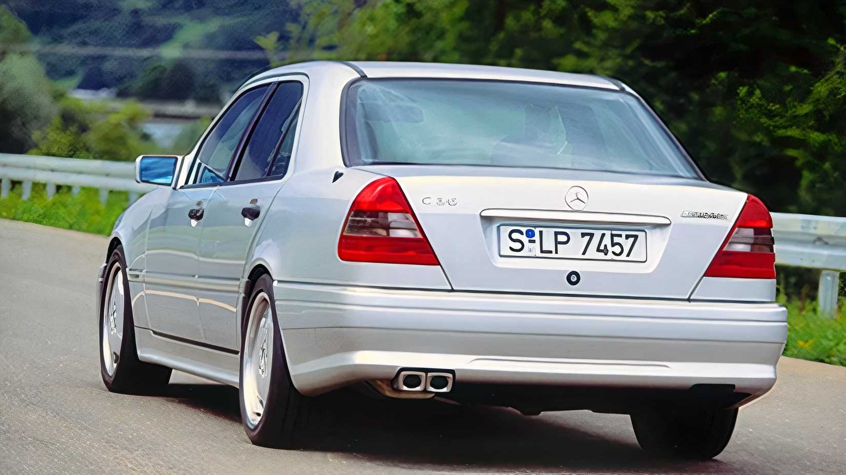 Silver 1995 Mercedes-Benz C36 AMG rear
