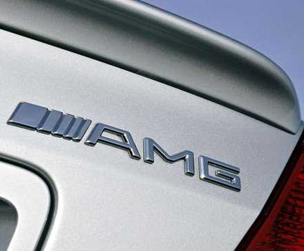 Silver 2005 Mercedes-Benz C 55 AMG rear badge