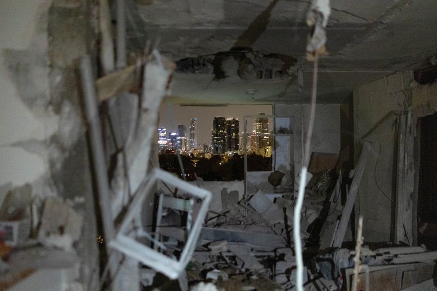 A damaged flat at the impact site in a residential building, following an Iranian missile strike, amid the U.S.-Israeli conflict with Iran, in Tel Aviv, Israel, on March 19, 2026.