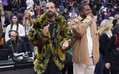 TORONTO, ON - NOVEMBER 2: Drake claps at the end of the game between the Sacramento Kings and the Toronto Raptors.