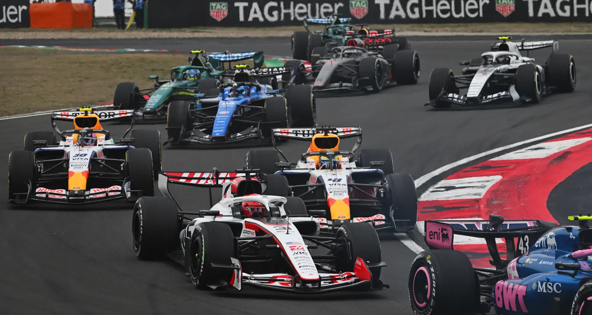 SHANGHAI, CHINA - MARCH 14: Eighth placed qualifier Max Verstappen of the Netherlands and Oracle